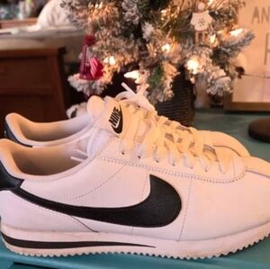 Nike Women's White and Black Cortez Sneakers